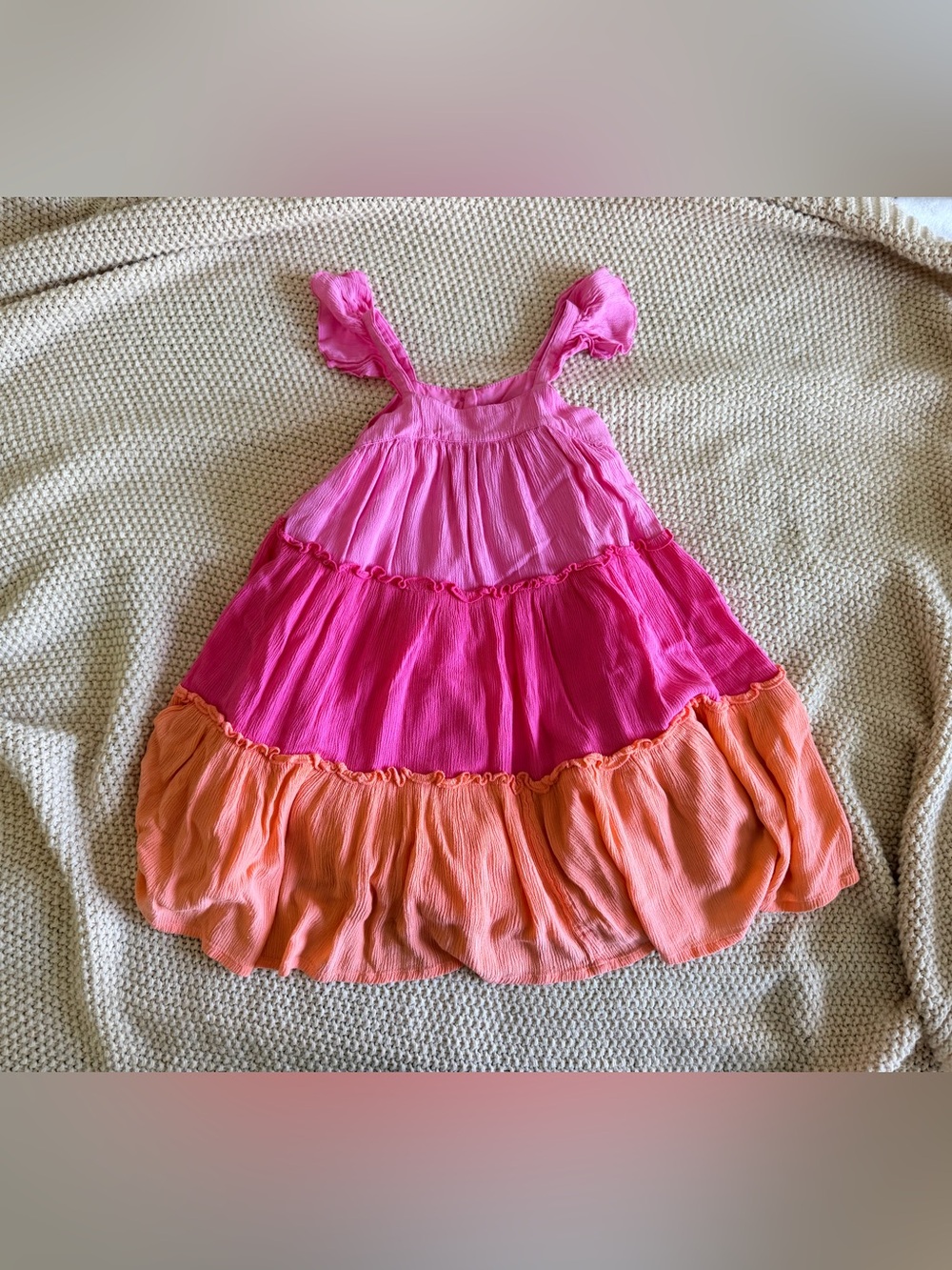 Baby Gap Colorblock Ruffle Dress – Size 4T – EUC 💕🧡 - Picture 1 of 2
